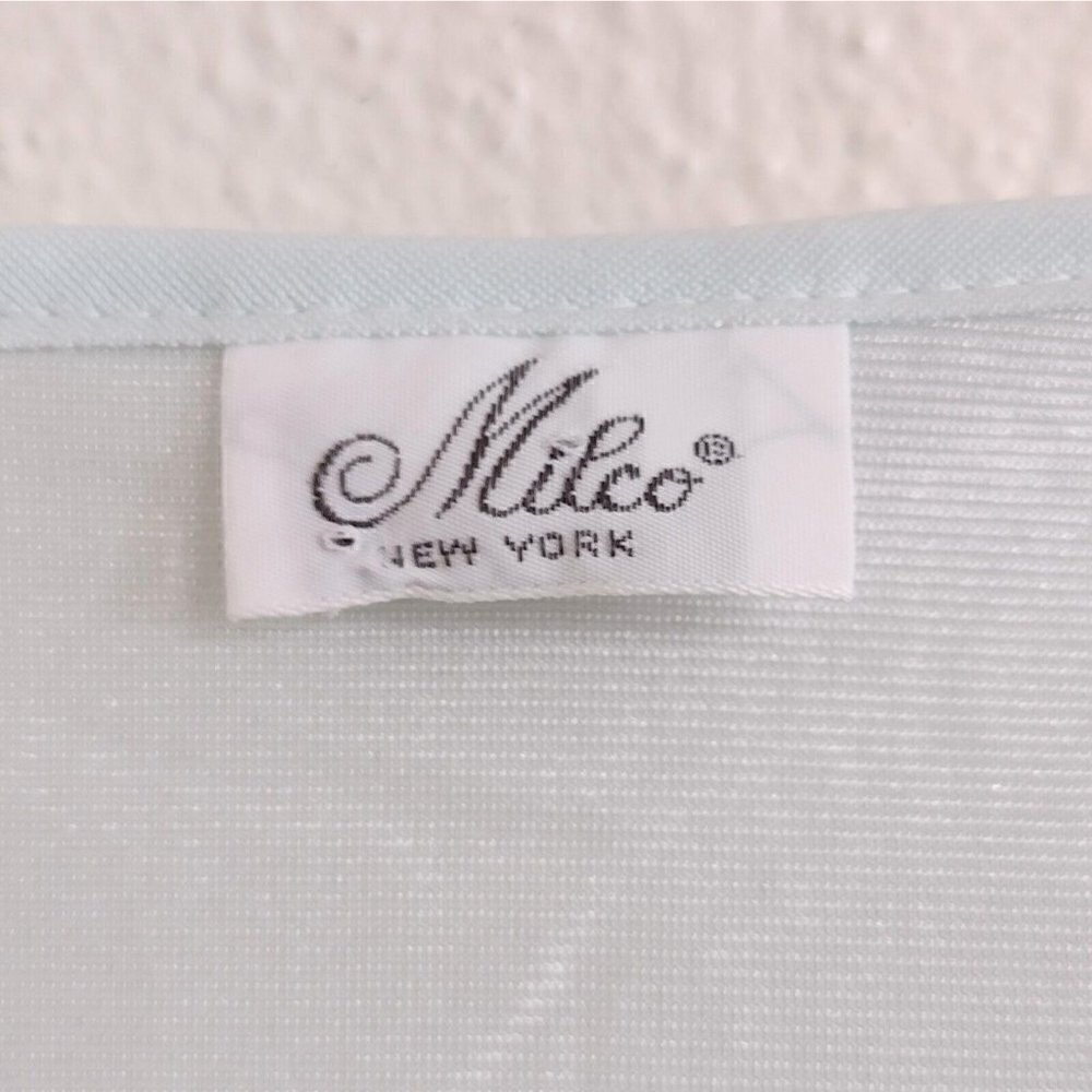 Vintage Milco New York USA Sleeveless Nightgown Lingerie Womens L Blue Smocked - Picture 7 of 8